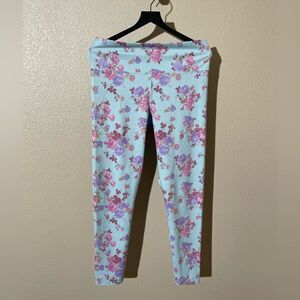 LoveShackFancy X BeachRiot  Blue Floral Kids Leggings